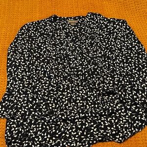 Blue and White Style & Co Floral Blouse